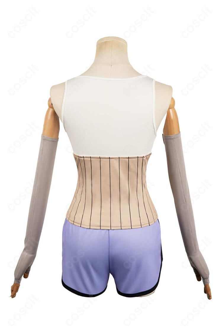 ダンダダン 綾瀬星子 コスプレ衣装の背面全身。背中のフィット感とベルト後部のディテールを鮮明に表現。