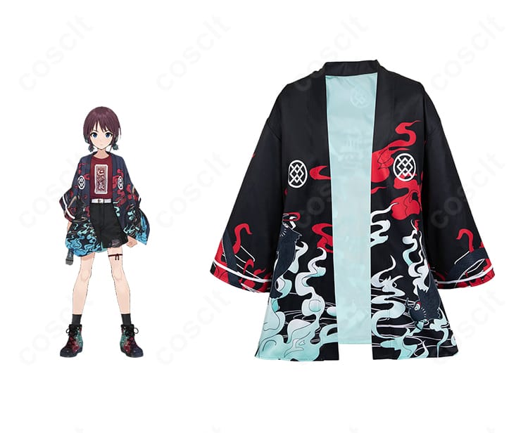 井芹仁菜のライブ衣装コスプレ正面カット。キャラクターイメージに沿った配色とシルエットが分かる全体写真。