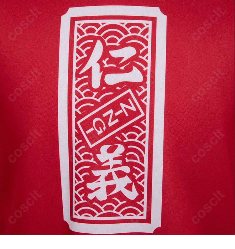 井芹仁菜ライブ衣装の「仁義」図案プリント拡大。高発色で劇中モチーフを精確に再現。