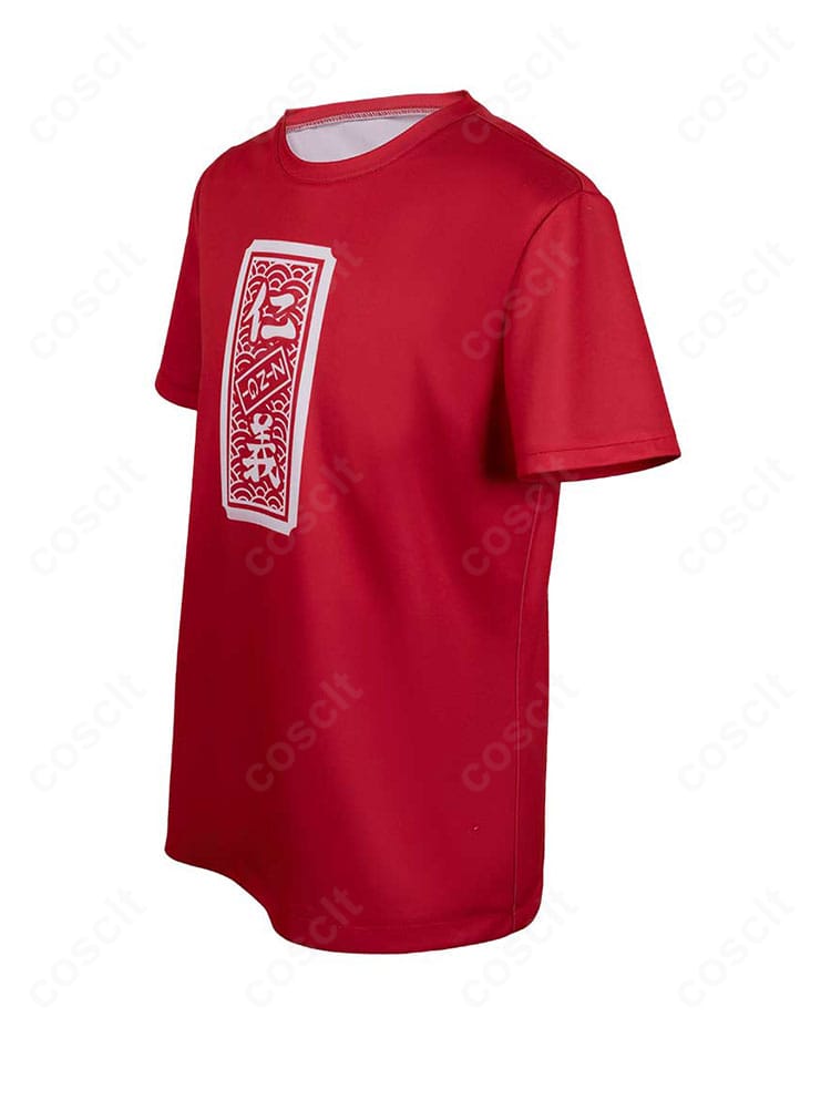 井芹仁菜コスプレTシャツ左側面。袖口とシルエットのバランスがわかる角度。