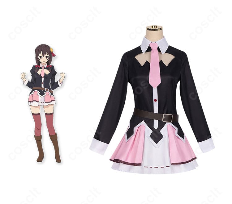 『この素晴らしい世界に祝福を！』ゆんゆんのコスプレ衣装 正面。キャラクターイメージに沿った刺繍とリボンが映える高再現スタイリング。