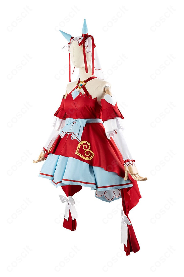 スティルインラブ 勝負服コスプレ衣装の左側面。生地の発色と縫製ライン、可動域を意識した設計を確認。