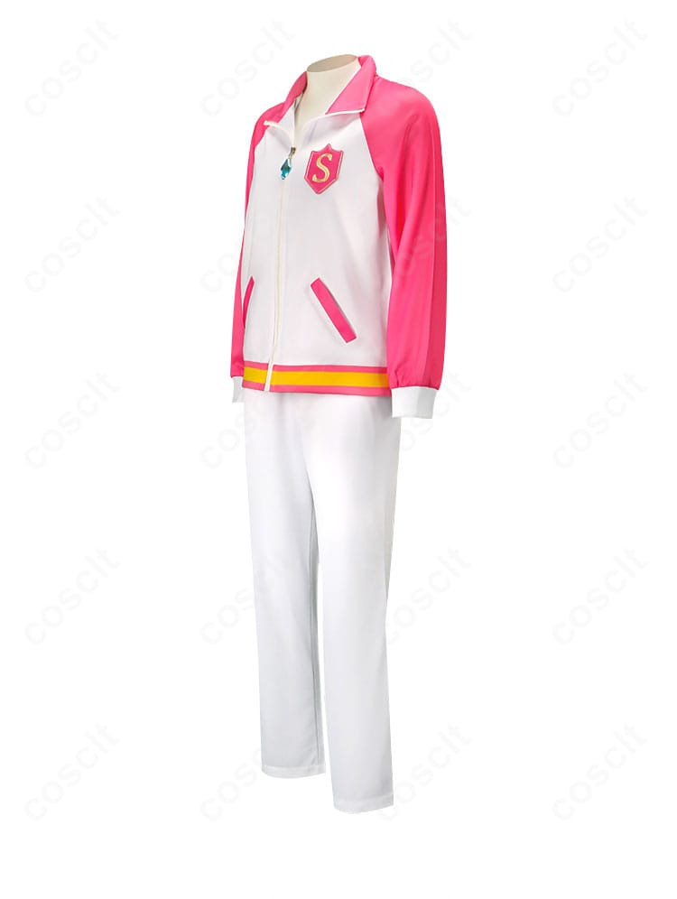 アイカツ! スクールジャージの左側面。袖から脇に沿うライン配色とシルエットの確認カット。