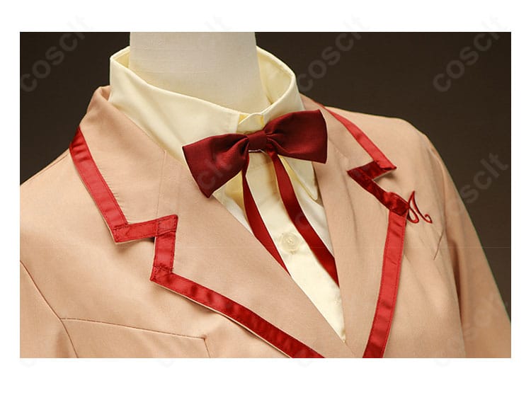 天野いちご 学園制服コスプレのリボン装飾アップ。芯入りで形が崩れにくい高品質リボン。