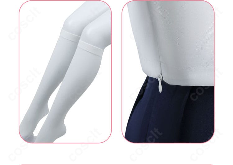 付属靴下と衣鎖風パーツのディテール。足元まで統一感を出せる狸小路絹 コスプレセット。