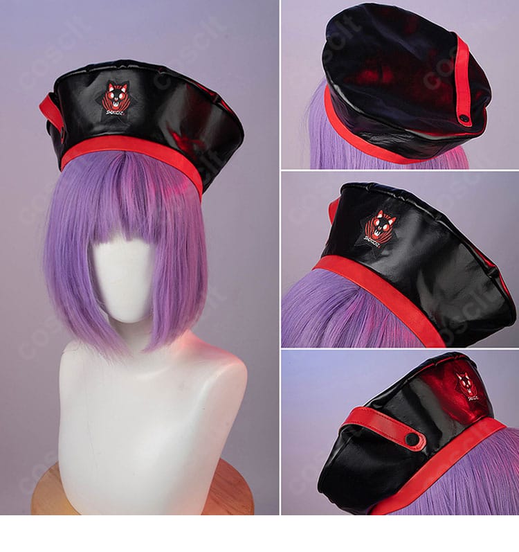 ウンファ コスプレ衣装 帽子アクセサリー装飾。ワンポイントで映える意匠の接写。