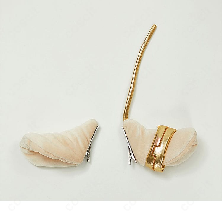 アトラス PUNK-05 コスプレ衣装の頭飾り(耳)ディテール。形状と留め具の構造が分かる近接写真。