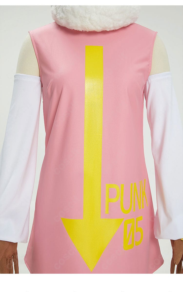 アトラス PUNK-05 コスプレ衣装の装飾ディテール。胸元ロゴと刺繍の質感を近接で撮影。