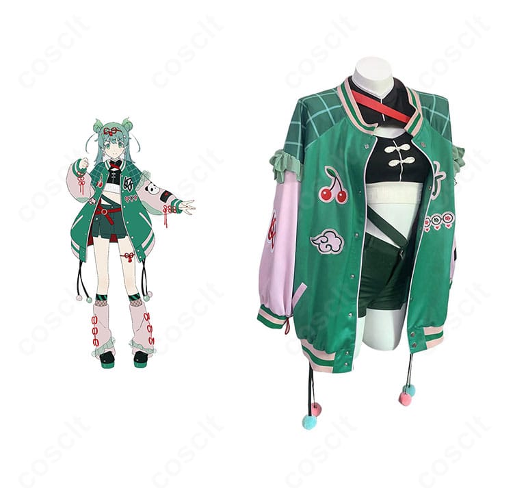 初音ミク ハオミク衣装の正面とキャラクター比較。外套と装飾の再現度がわかる全体画像