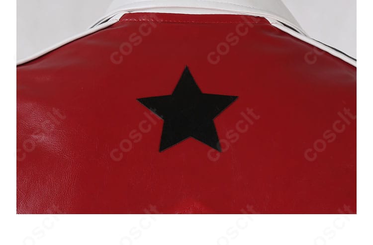 守沢千秋 コスプレ衣装 背面装飾アップ。流星隊ユニット衣装の特徴的な意匠を詳細に撮影