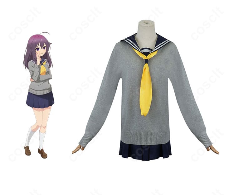 虎視餡子の学園制服コスプレ衣装を正面から。作品シーンの雰囲気まで再現した全身コーデでキャラクターの魅力を強調。