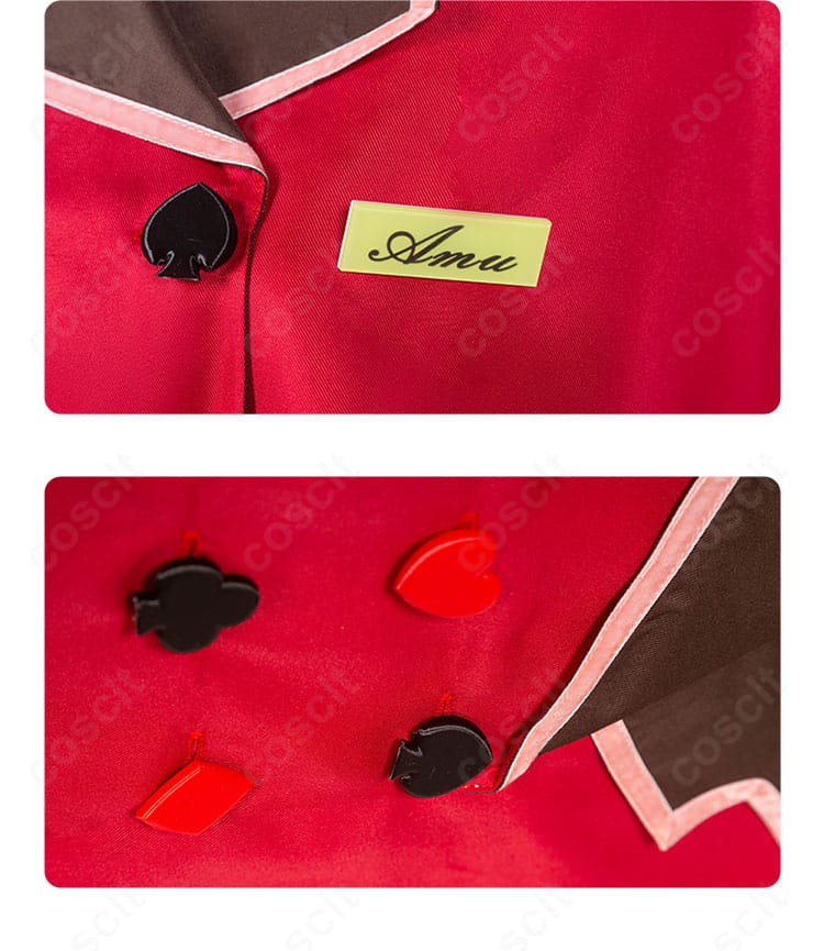 前胸部の装飾アップ。ボタン列と装飾トリムの再現性、コートの生地感を捉えた日奈森あむ衣装ディテール。