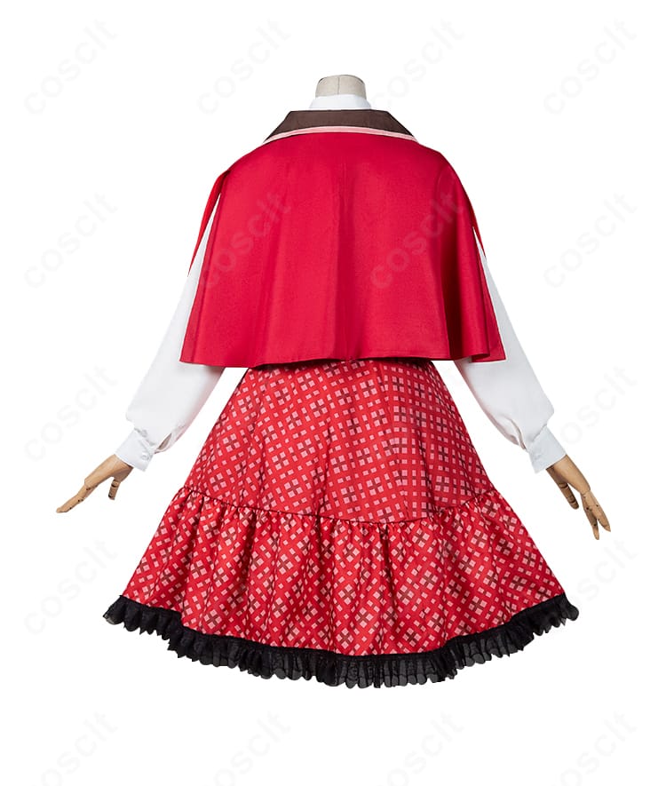 背面全体画像。コートの後ろ身頃のライン、裾のトリム、背面の仕上げを確認できる日奈森あむ衣装。