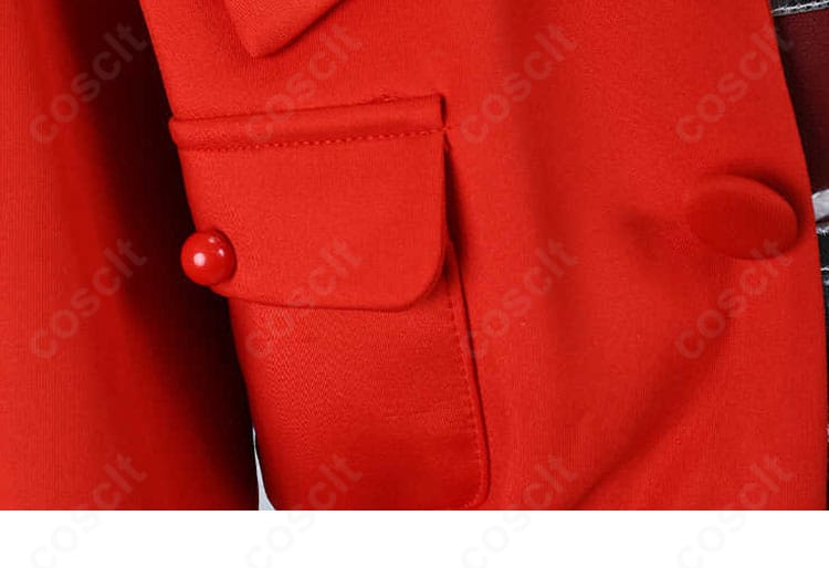 襟元刺繍のアップ。細密なステッチとコントラスト配色で高級感を演出した姫川大輝衣装のディテール。