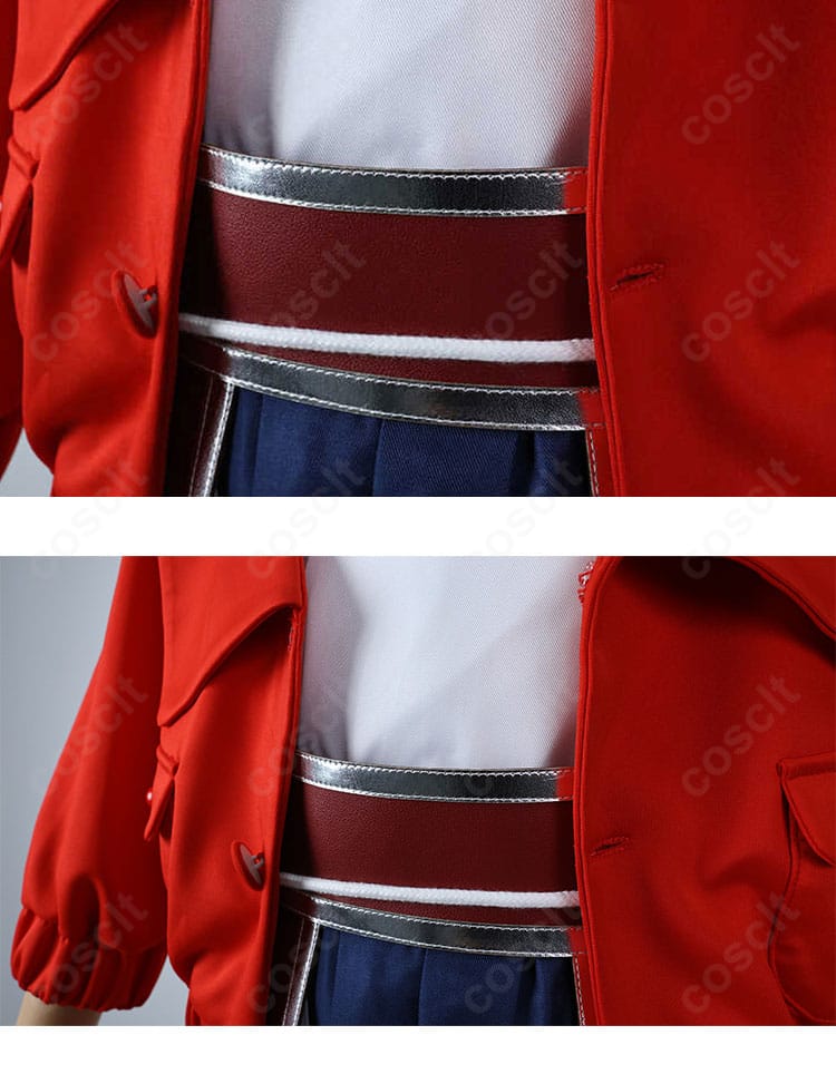 姫川大輝コスプレ衣装のポケット装飾クローズアップ。エッジのパイピングと形状の立ち上がりが確認できる一枚。