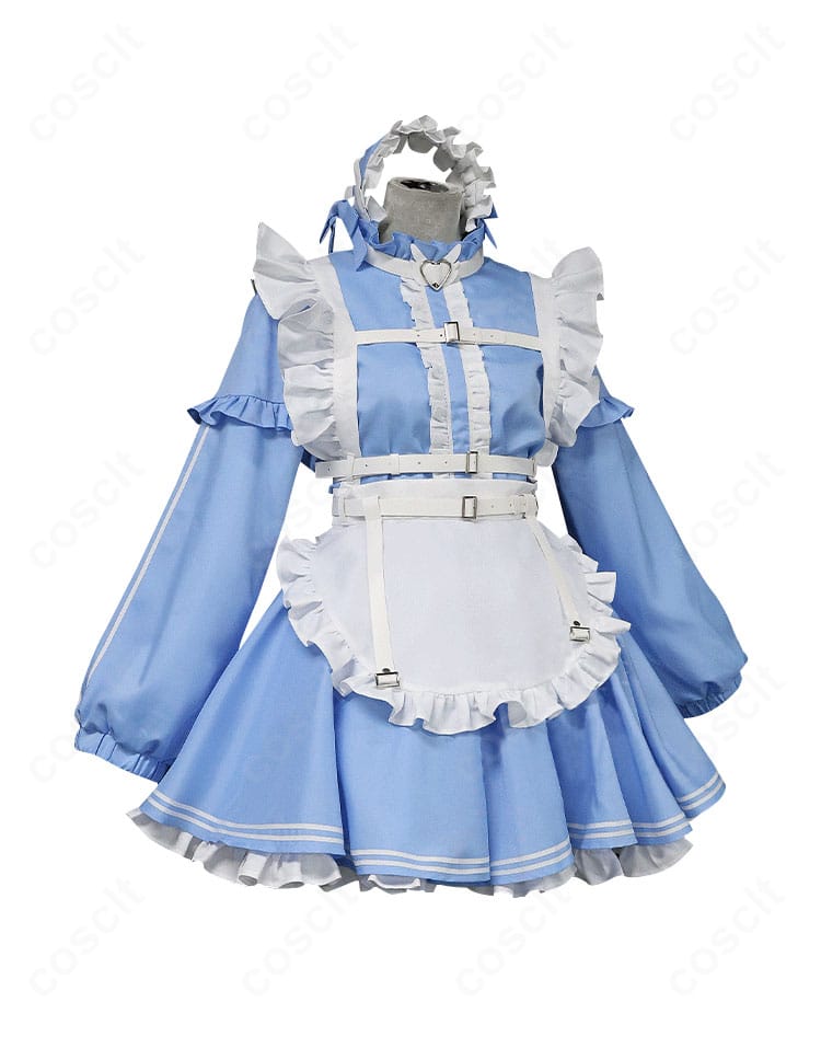 黛冬優子コスプレ衣装の正面全体像。トップスとスカートのバランスが良く、発色とシルエットの美しさが伝わるディテール。