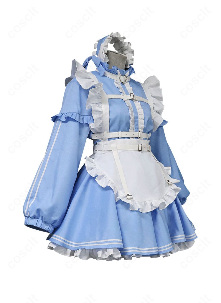 黛冬優子コスプレ衣装の側面。ウエストラインの見え方と動きやすいシルエットを確認できる角度のカット。