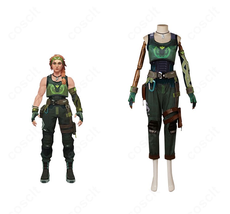 VALORANT スカイの全身コスプレ衣装とキャラクター比較が分かる正面合成画像