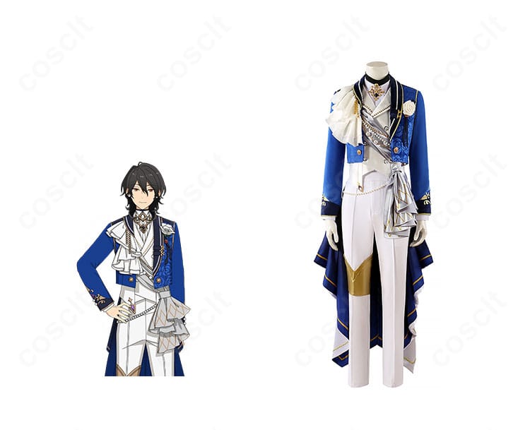 あんさんぶるスターズ！！ 朔間零 瞬ぎと展覧会衣装の全身正面とキャラクタービジュアルを並置したイメージ。高発色のロングコートと精密装飾を再現。