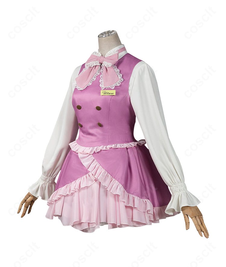 しゅごキャラ! ほしな歌唄 コスプレ衣装のサイドビュー。ウエストシェイプとフレアスカートのラインが分かる角度。