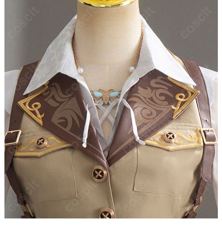第五人格 昆虫学者 メリー・プリニウス コスプレ 襟元装飾のアップ 刺繍ディテール