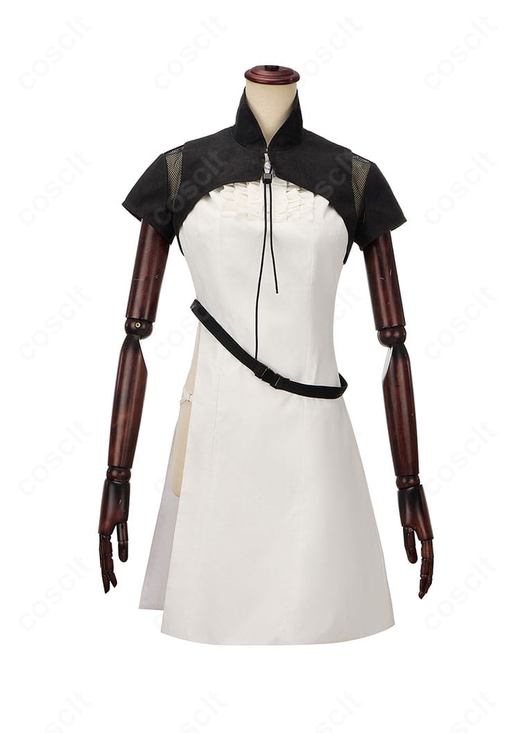 FFXIV ミコッテ アンドロイド旧式軍装:医 コスプレ衣装 正面全体。上品な低光沢素材と整ったシルエットを確認。