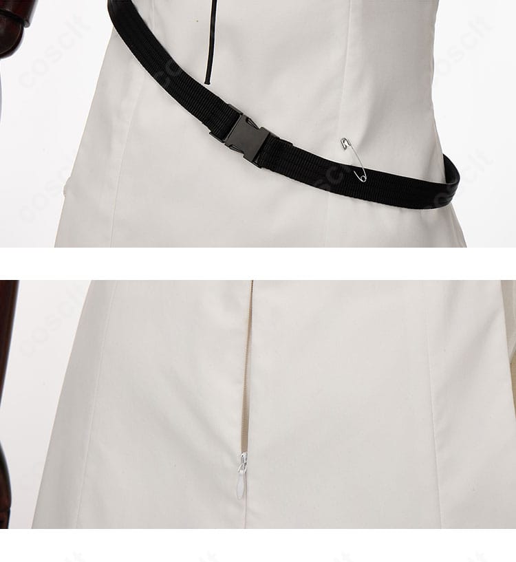 FFXIV ミコッテ アンドロイド旧式軍装:医 背面装飾チェーン。金具とテープの質感を近似し、統一感を演出。