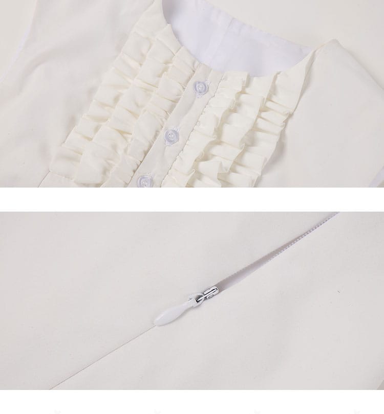 FFXIV ミコッテ アンドロイド旧式軍装:医 上衣のファスナー周り。見えにくい位置で着脱しやすい設計。