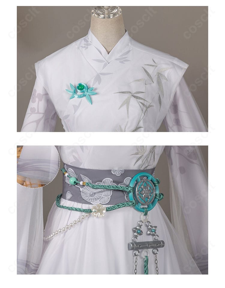 襟元とウエスト装飾のディテールアップ（骨董商・墨韻）