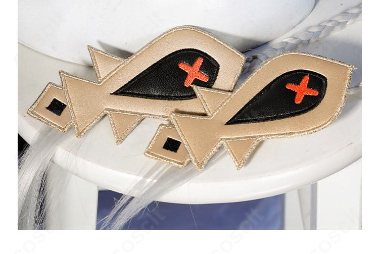 ムアラニ衣装の髪飾り。キャラクター特徴を表すモチーフの再現ディテール。