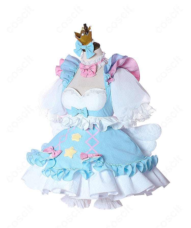 初音ミク 夢かわプリンセス コスプレ衣装の正面アップ。胸元とシルエットの再現ポイント