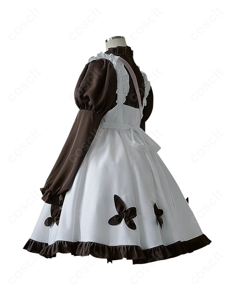 第五人格 少女(記憶)ローソンコラボ衣装の側面カット。縫製ラインと装飾の配置、シルエットの落ち感を確認できる写真。