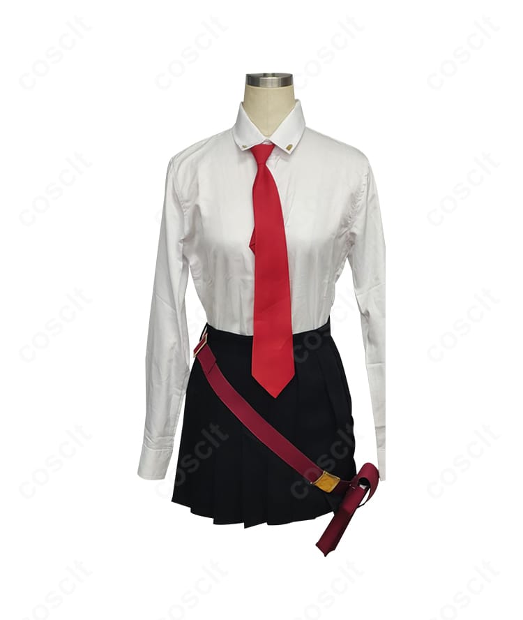 ブルーアーカイブ 風紀委員会モブ 制服のシャツ・ネクタイのディテール。生地感と縫製、首元の収まりをクローズアップ。