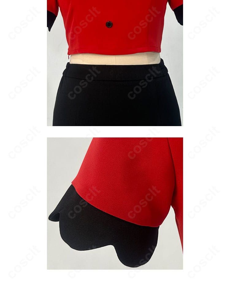 ヴァギー コスプレ衣装の袖装飾ディテール。縫製と切り替えのアップ