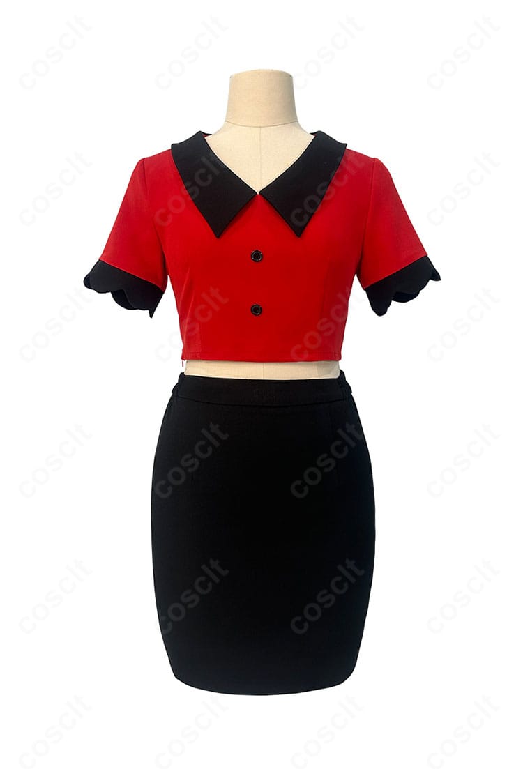 ヴァギー コスプレ衣装の正面全体。トップスとスカートのシルエットが分かる画像