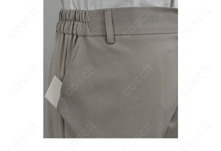 太宰治コスプレ衣装のズボン。ウエストから裾までのラインと質感が伝わる