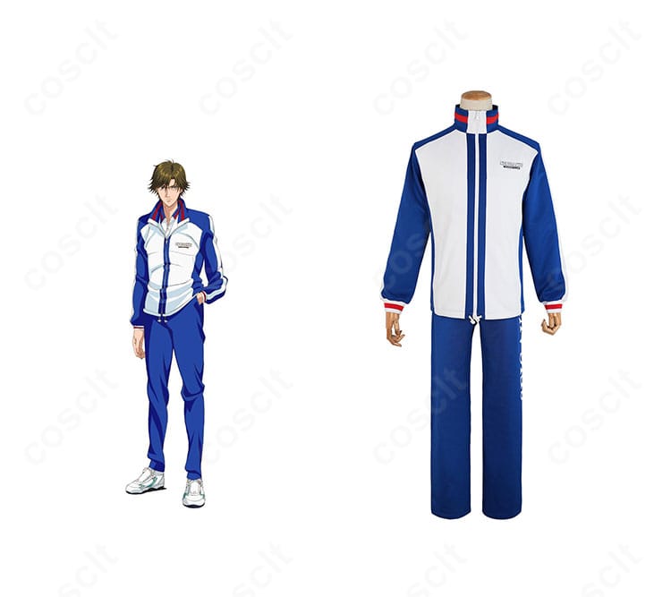 テニスの王子様 越前リョーマ 青春学園テニス部ジャージの正面全身とキャラクター比較イメージ