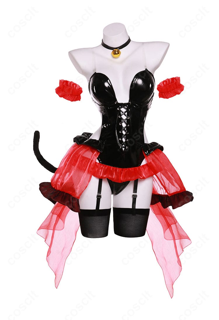 時崎狂三の猫耳アレンジ衣装 前面アップ。猫耳カチューシャとチョーカーのデザインが映えるカット。