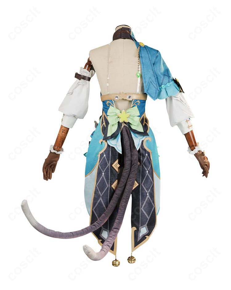 原神 綺良々『麗しき怪傑』コスプレ衣装 背面。背飾りとリボン配置を詳細に示す画像