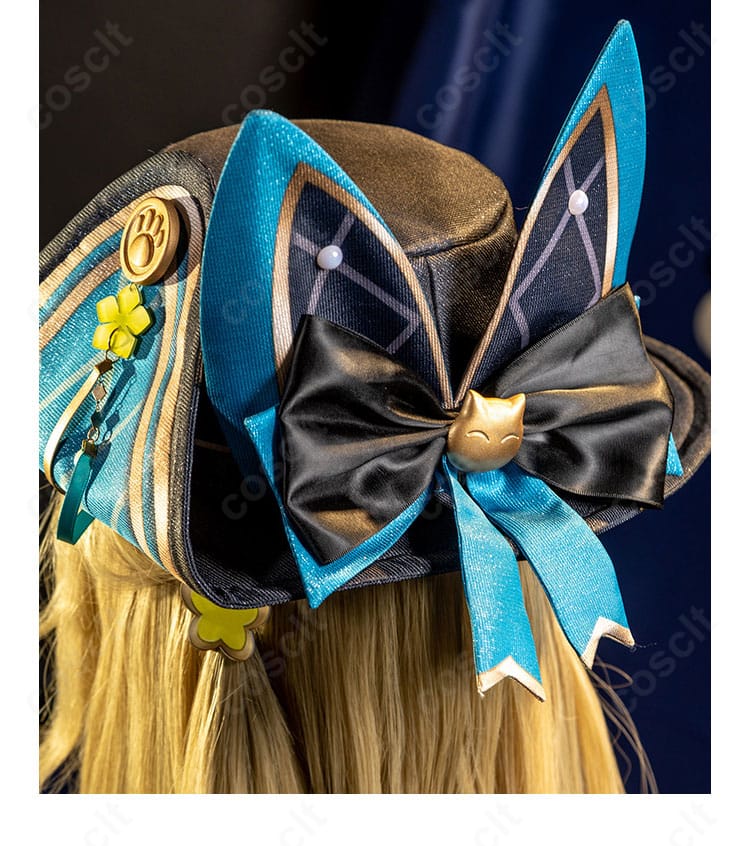 帽子背面の装飾ディテール。背面モチーフと留め具位置が分かる画像