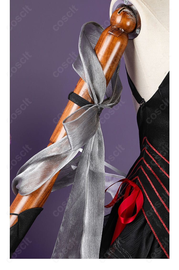 デレーヤ衣装の腕飾りと手袋ディテール。金属調パーツと縁取りの質感を表現