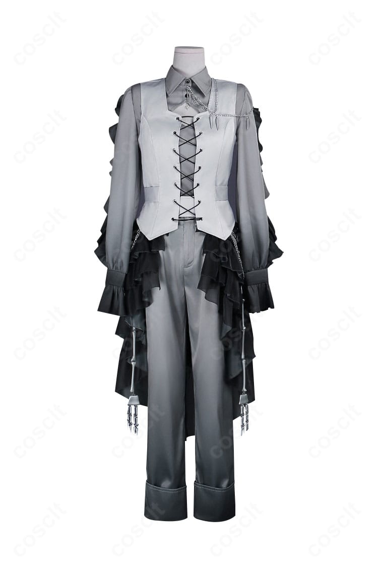 神代類 エイプリルフールver.衣装の正面全身。トップス・ベスト・ベルトのレイヤーがわかる美しいシルエット。