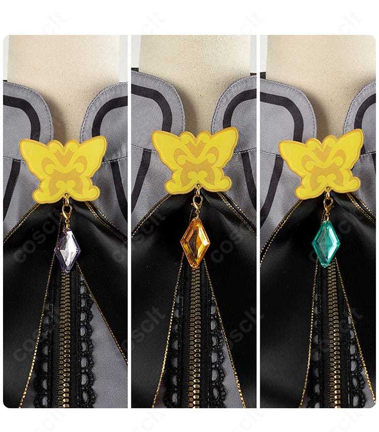 チェーン装飾のクローズアップ。輝きと取り付け位置、揺れ感が映える撮影向けディテール