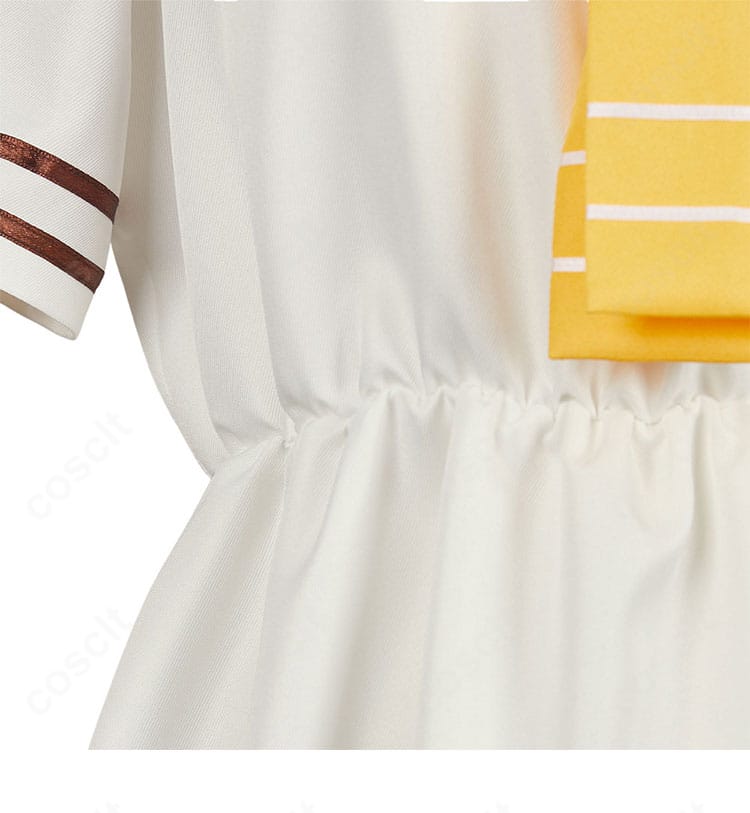 温水佳樹コスプレ衣装のウエスト周りのディテール。切替位置と装飾パーツでスタイル良く見せる設計。