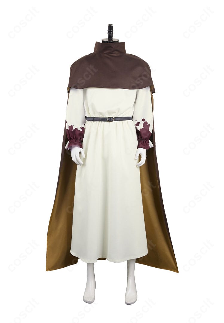 ノヴァク衣装の正面デザイン。シンプルなローブシルエットと配色を忠実に表現した高再現モデル。