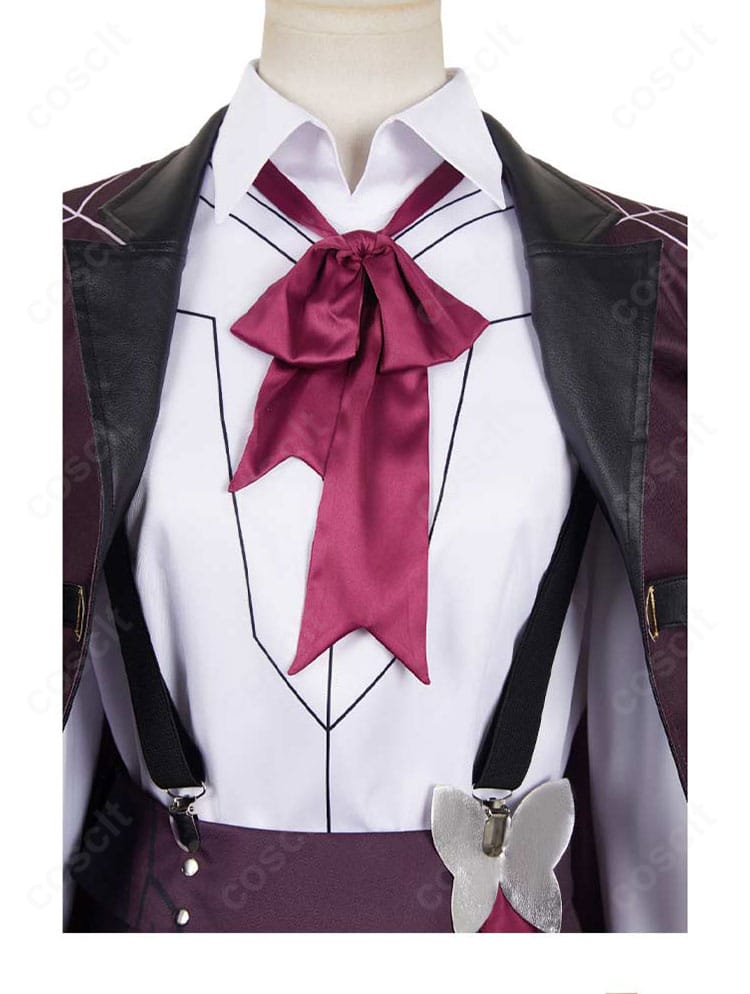 ネクタイ風の立体装飾アップ。カフカらしさを強調するアクセントパーツの質感が分かる近接写真。