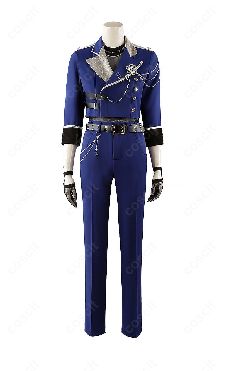 KAITOコスプレ衣装の正面全体像。コート・インナー・パンツの配色とバランス、胸元のアクセサリー配置まで忠実に再現