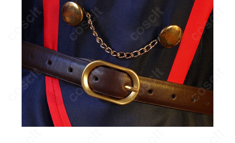 山城恋コスプレ衣装の腰帯ディテール。ベルトと装飾の仕上がりを詳細に確認可能。