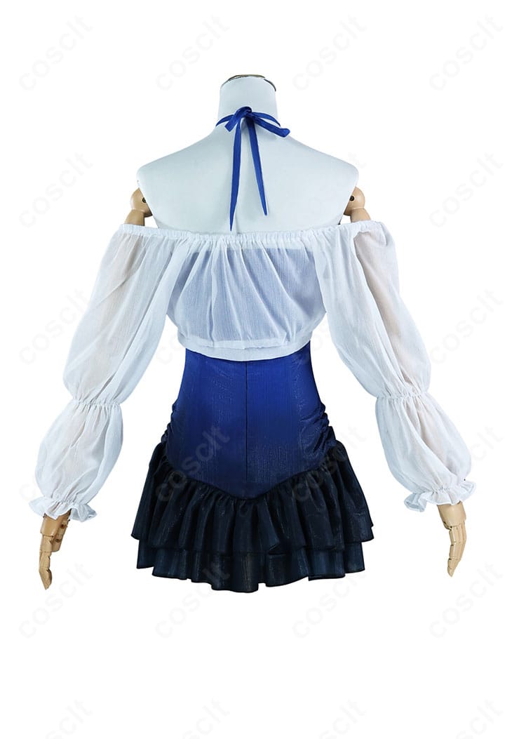 背面全体：ペルソナ5：ザ・ファントムX 多祢村理子 水着コスプレ衣装のバックデザインとラインの収まりを示す画像