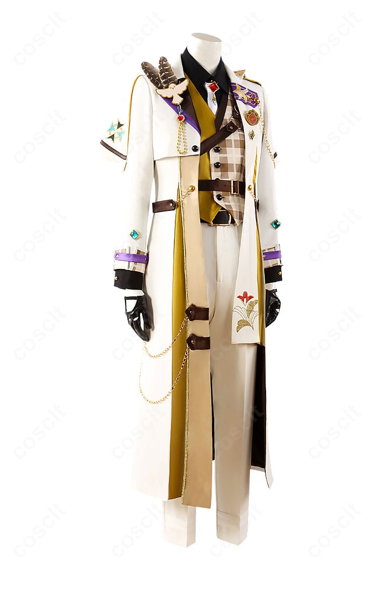 羽風 薫 インテリジェンス衣装の側面。肩ベルトやコートのライン、ウエストのシルエットが分かる横からのカット